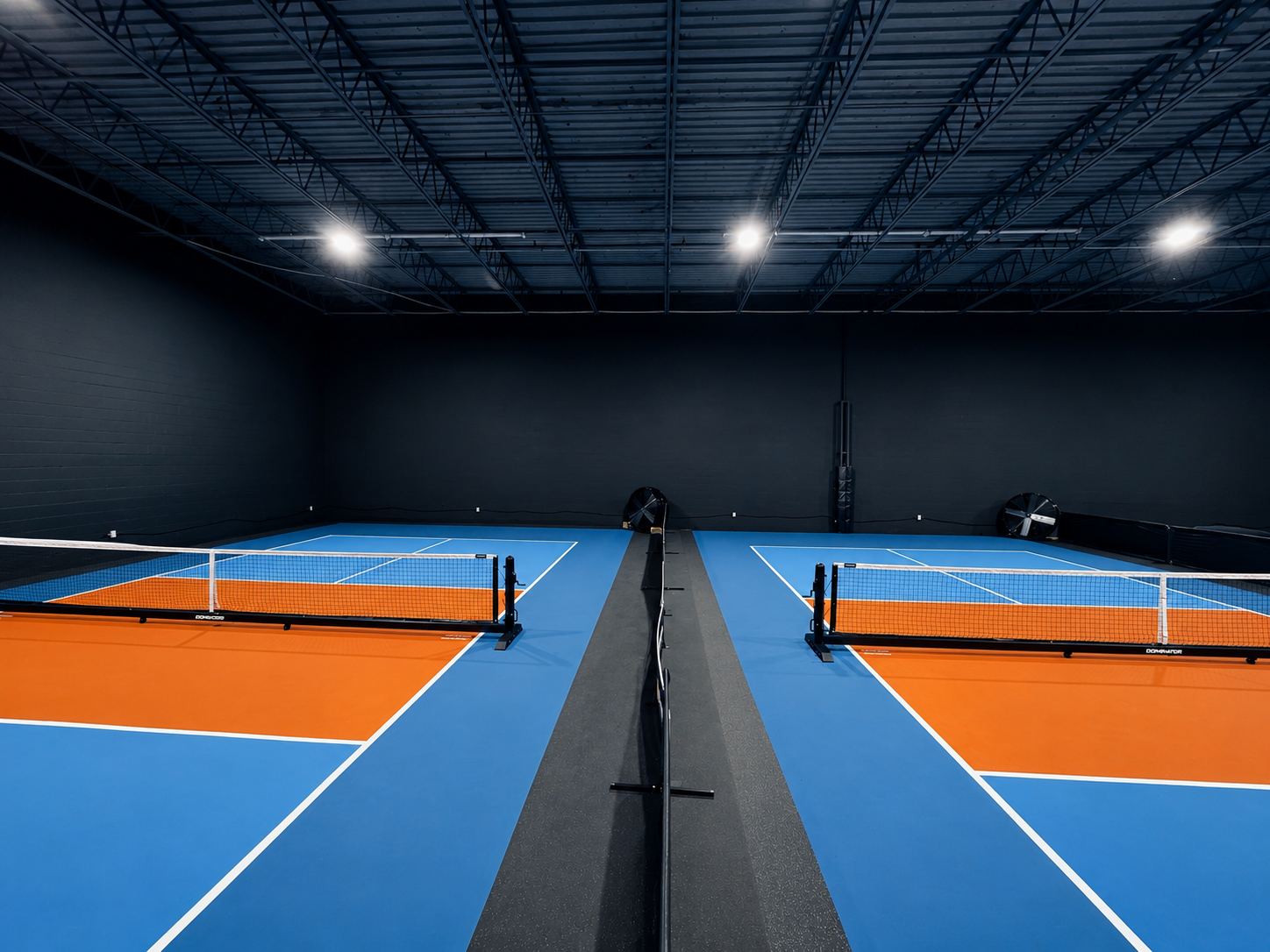 Indoor pickleball courts at DinkWorks Pickleball